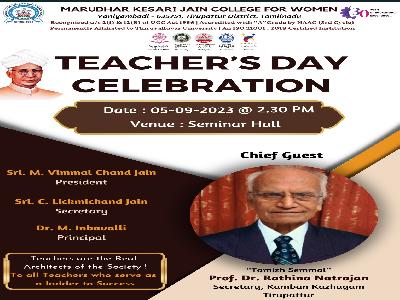 College Union - Teacher's Day Celebration on 05.09.2023