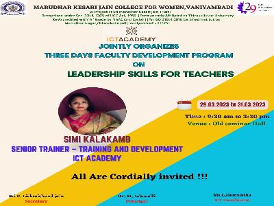 ICT Academy - Three Days Faculty Development Program on Leadership Skills for Teachers-29.03.2023